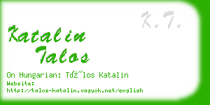 katalin talos business card